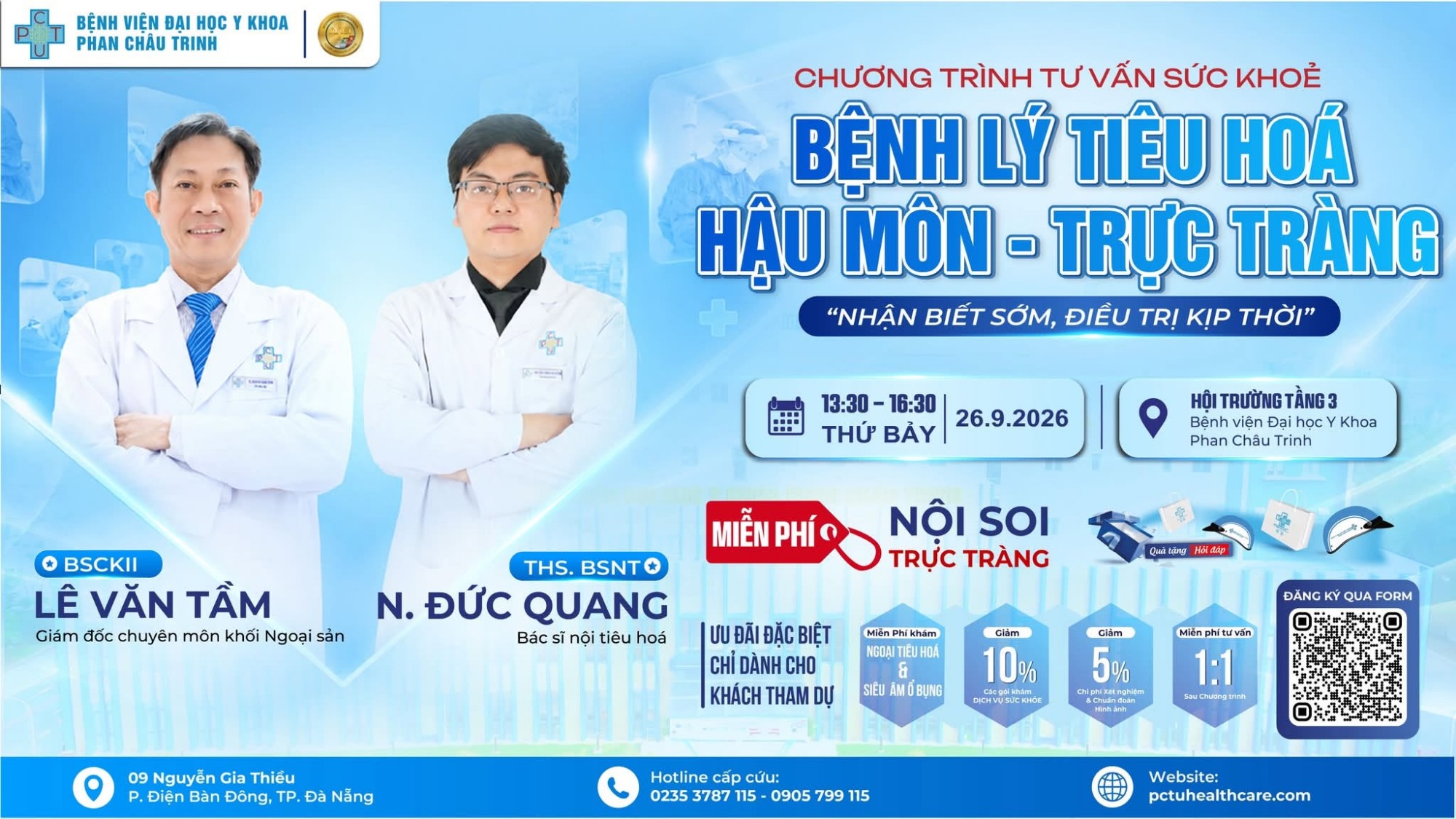 Tham gia nội soi trực tràng miễn phí - cùng chương trình “tiêu hóa – hậu môn – trực tràng” | 26/09/2026
