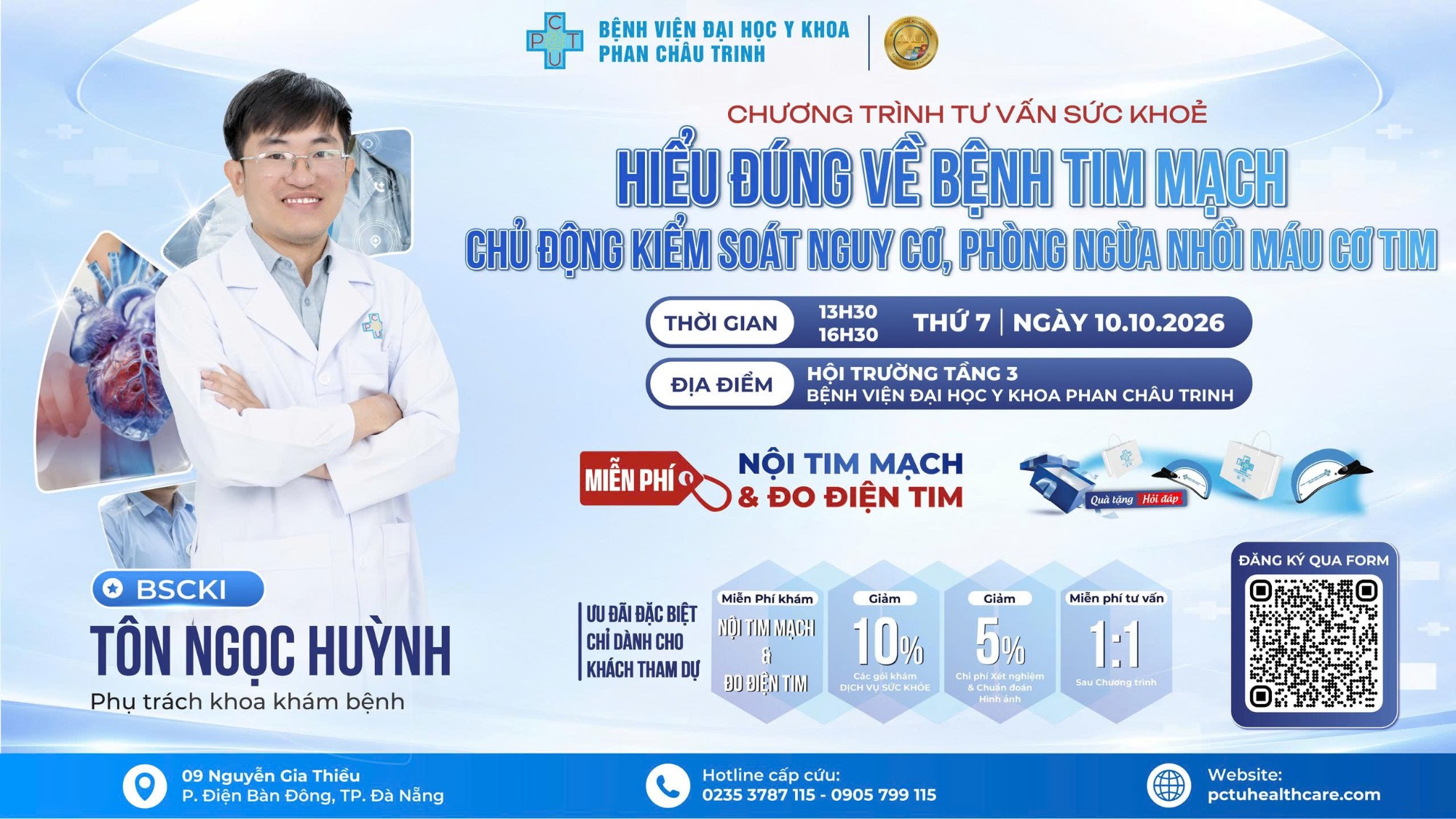 Miễn phí khám nội tim mạch và đo điện tim cùng chương trình “Chủ động phòng ngừa bệnh tim mạch” | 10/10/2026